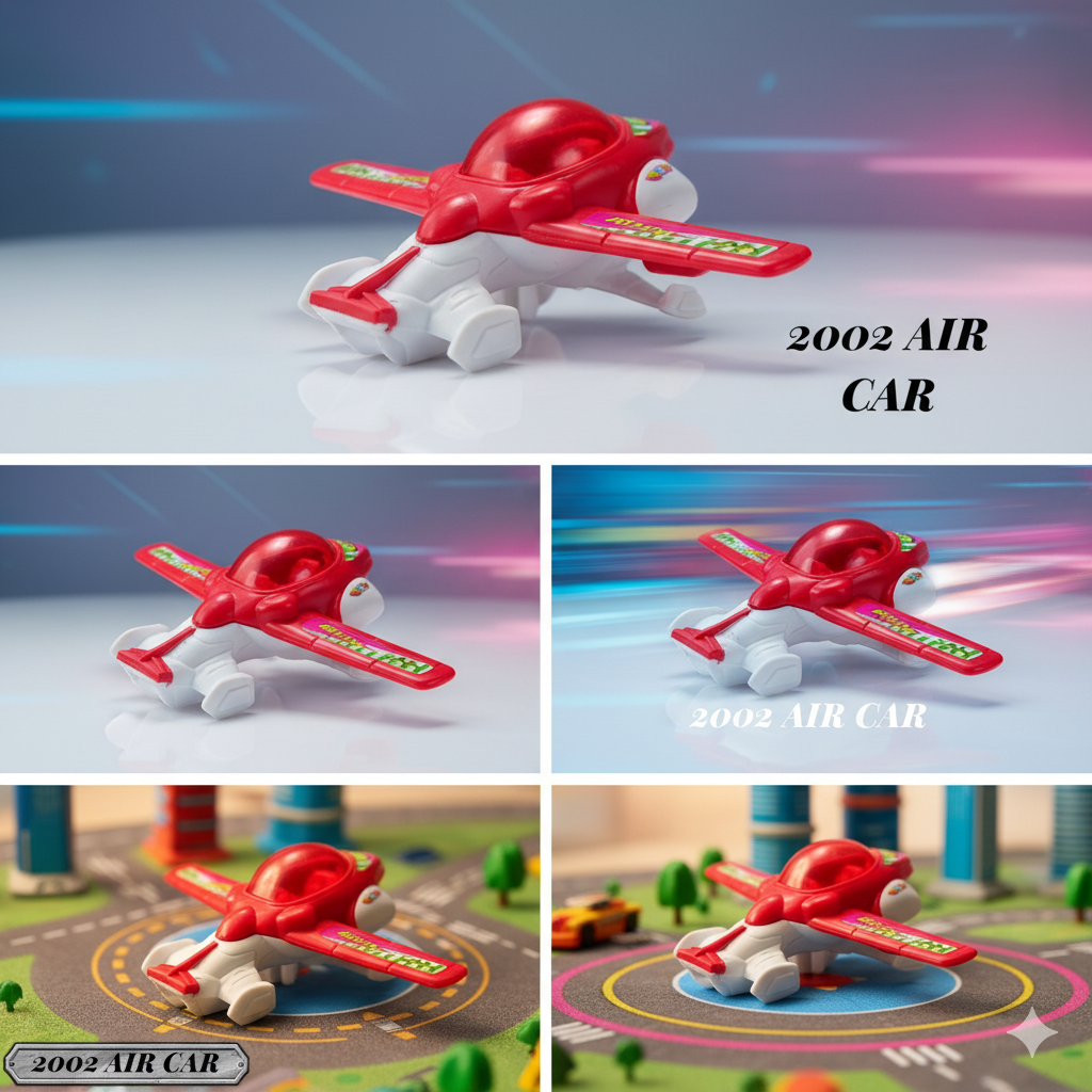 2002 Air Car: Futuristic Red & White Flying Vehicle Toy for Imaginative Adventures