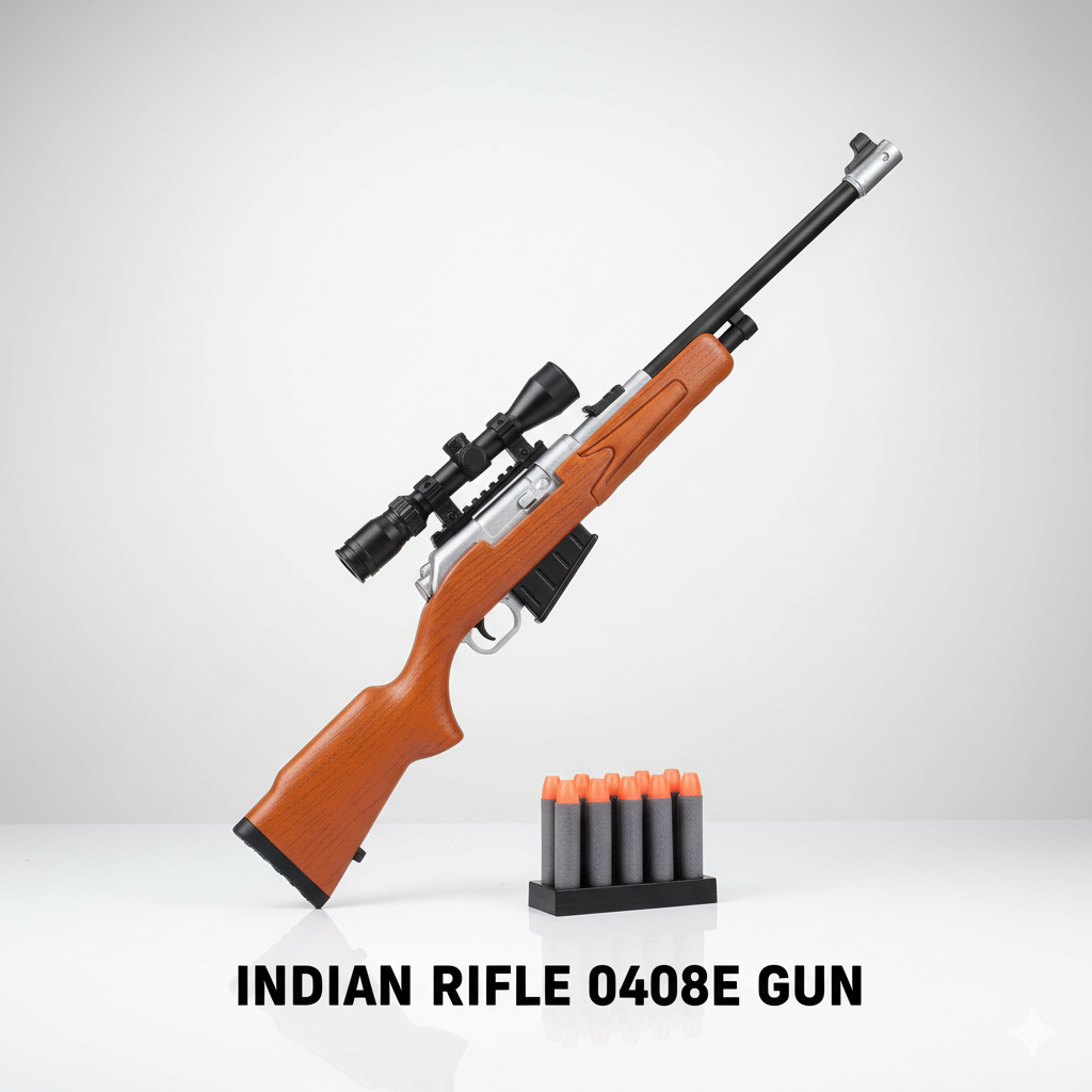Indian Rifle Soft Dart Gun (0408E) - Realistic Look with Safe Darts for Kids