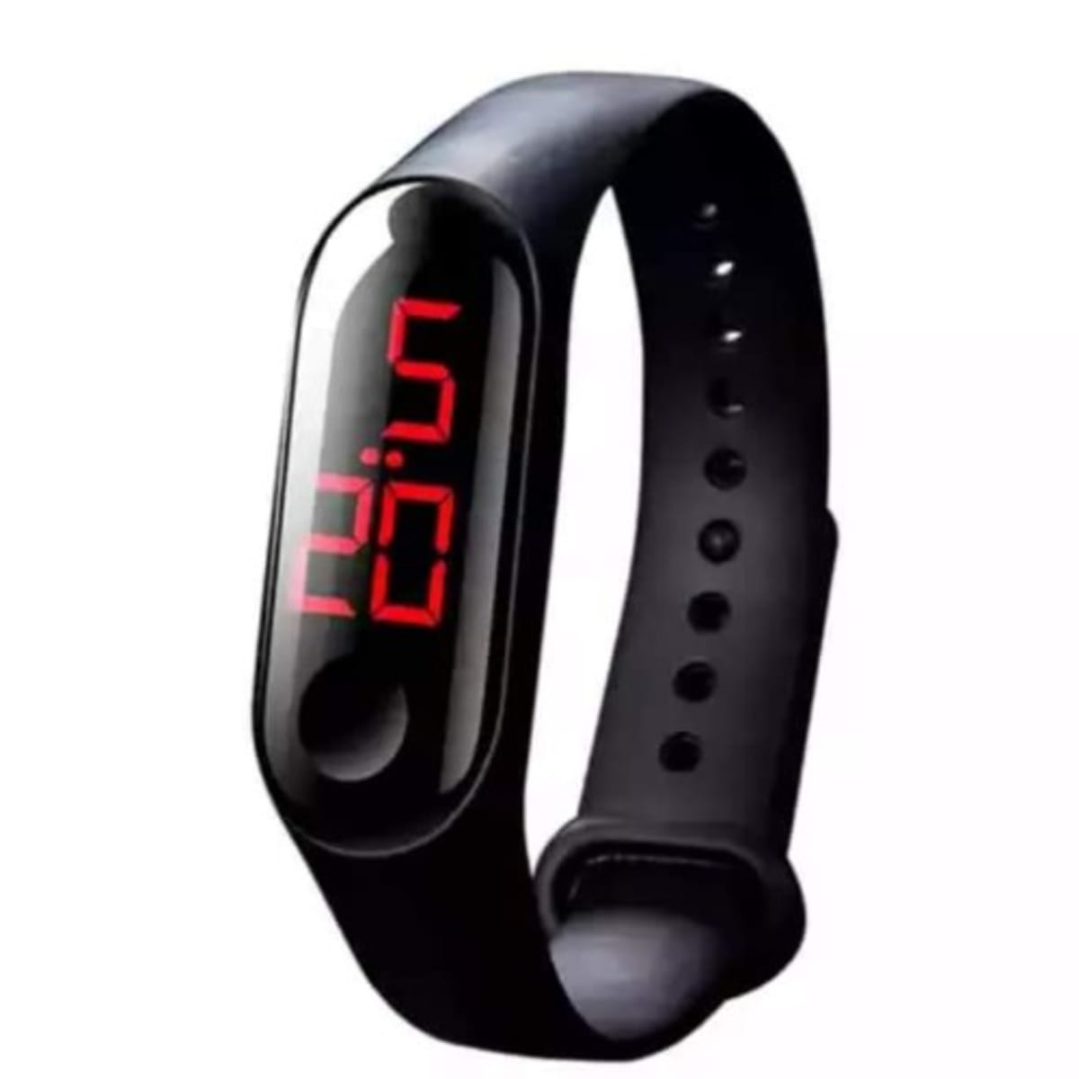 Slim & Stylish Black LED Digital Band Watch for Kids