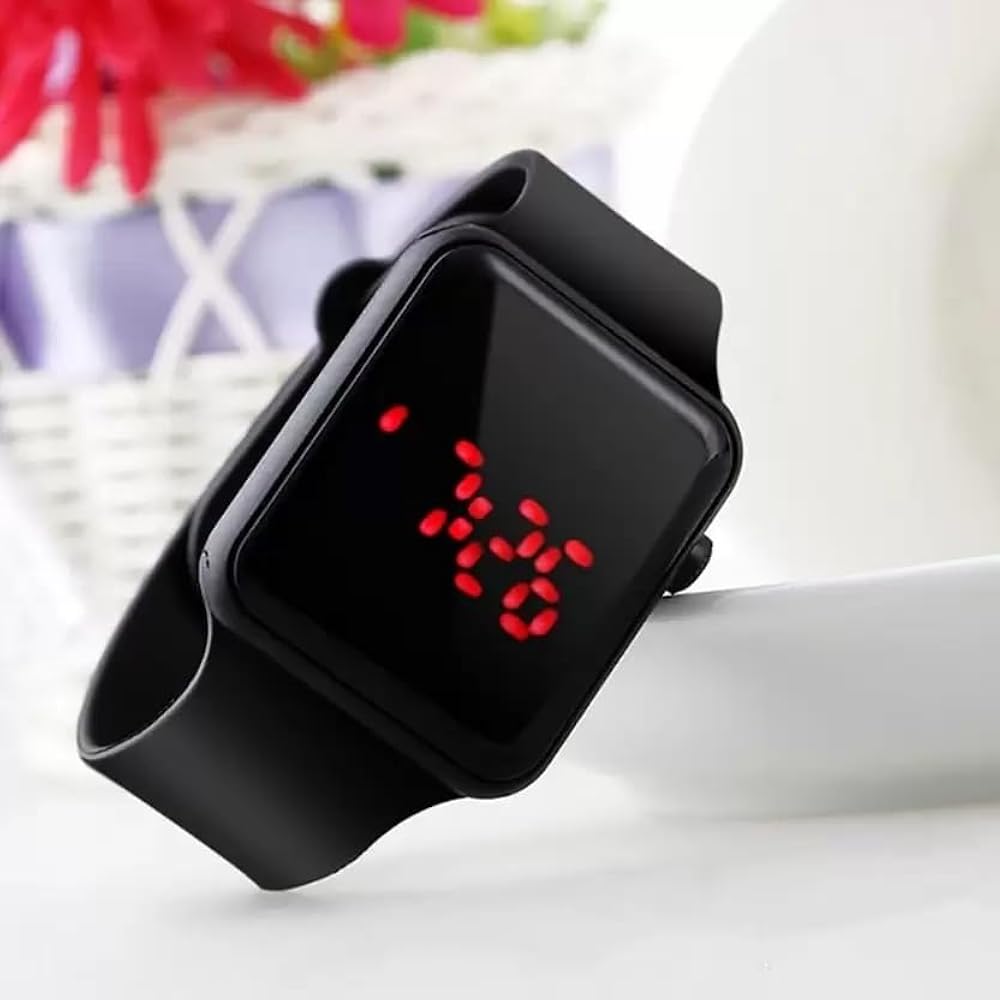 Trendy Black LED Digital Watch for Kids - Sporty & Easy-to-Read