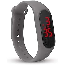 Slim & Stylish Black LED Digital Band Watch for Kids