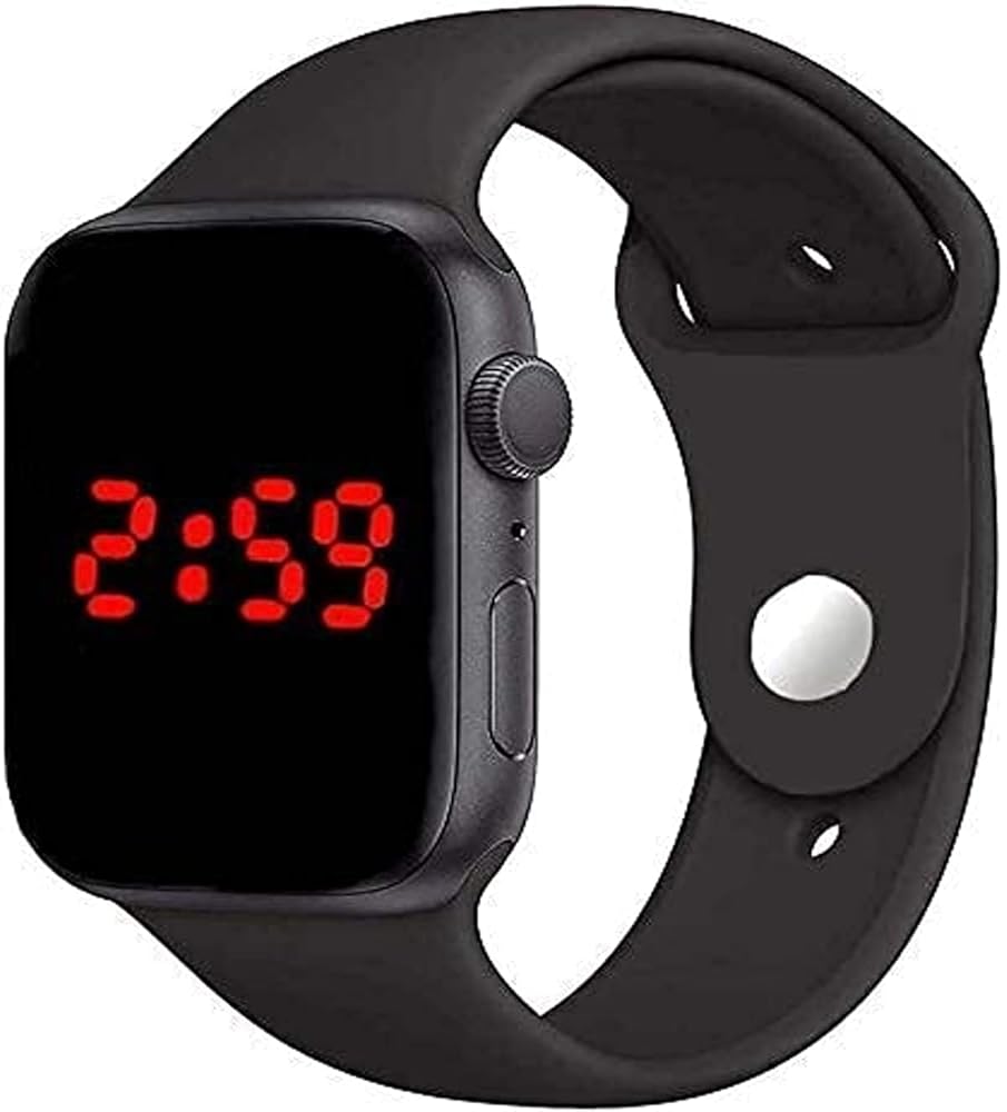 Trendy Black LED Digital Watch for Kids - Sporty & Easy-to-Read