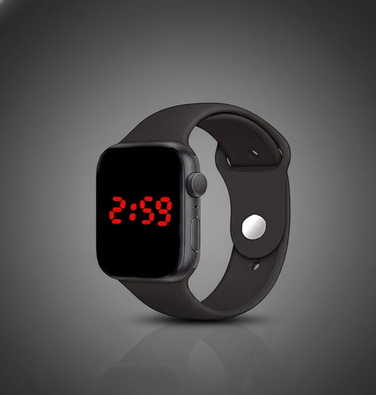 Trendy Black LED Digital Watch for Kids - Sporty & Easy-to-Read