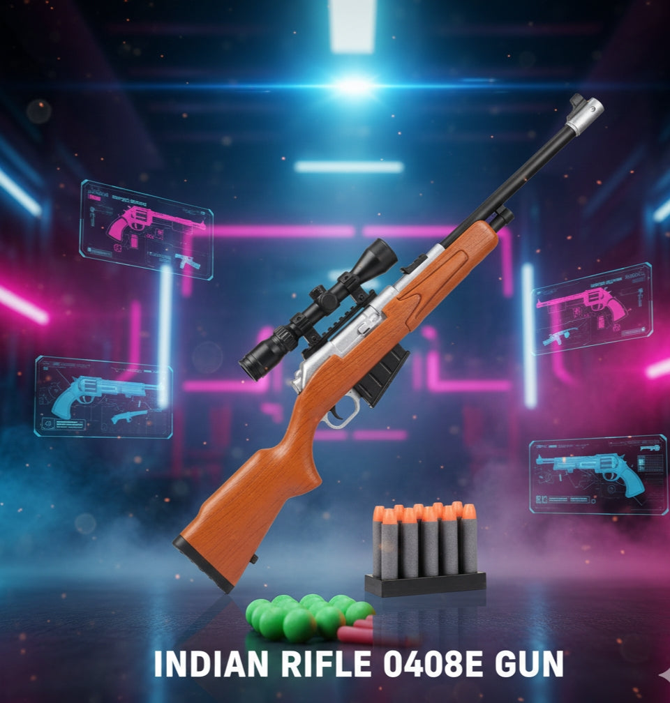 Indian Rifle Soft Dart Gun (0408E) - Realistic Look with Safe Darts for Kids