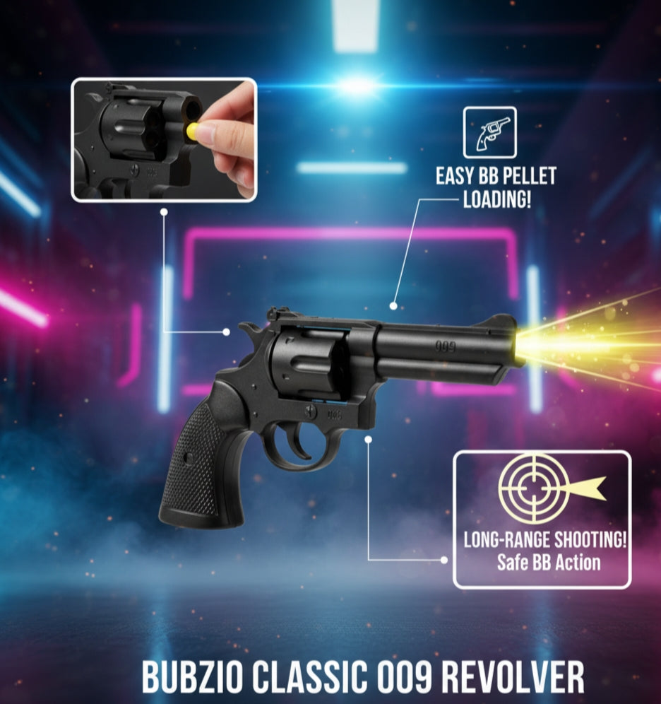 Classic 009 Revolver Toy Gun with BB Bullets - Action Play for Kids