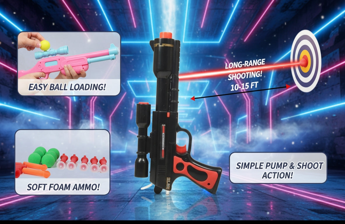 2088 Shooter Toy Gun Set with Soft Balls & Target - Fun for Kids