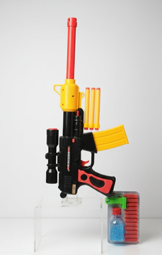 8088 Spit Fire Automatic Toy Gun Set - Multi-Ammo Fun for Kids