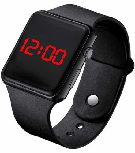 Trendy Black LED Digital Watch for Kids - Sporty & Easy-to-Read