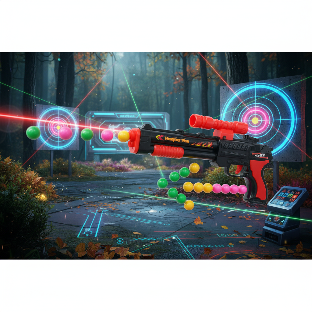 4088 Gun: "Hunting Fun" Toy Rifle with Target & Colorful Safe Pellets