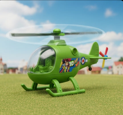 D-61 Helicopter: Vibrant Green Toy with Ben 10 Theme for Aerial Adventures