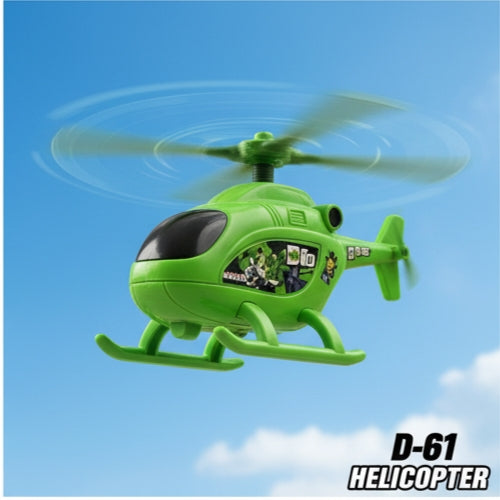 D-61 Helicopter: Vibrant Green Toy with Ben 10 Theme for Aerial Adventures