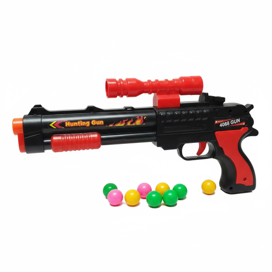 4088 Gun: "Hunting Fun" Toy Rifle with Target & Colorful Safe Pellets